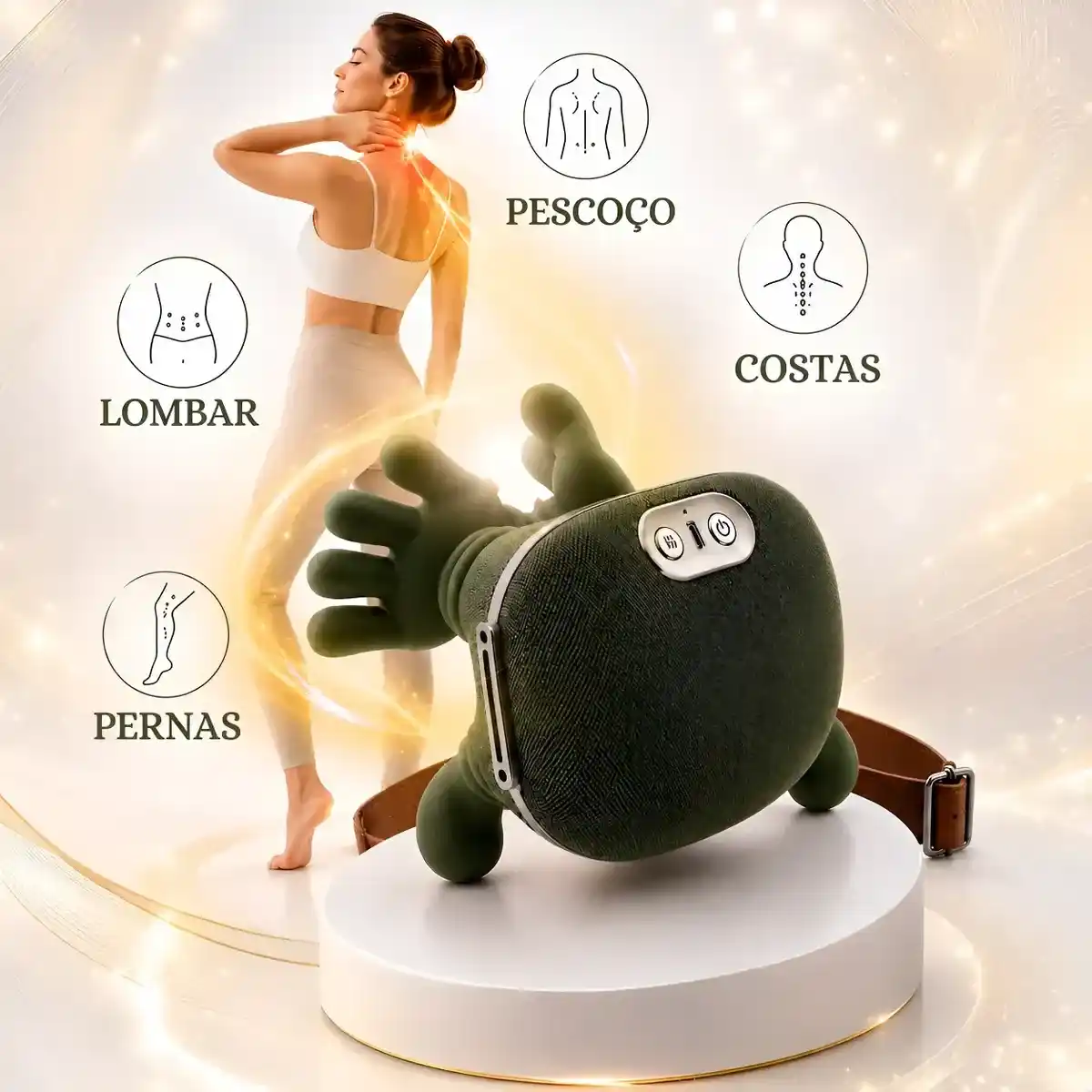 Massageador Pescoço Ombro Maozinha 3d Aquecimento Elétrico